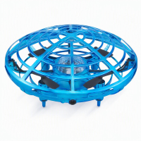 Dreamora 003 handgestuurde UFO vliegende bal, 1 stuk, blauw, automatische obstakelvermijding, volledige beschermende behuizing, LED licht, via USB oplaadbaar vliegspeelgoed voor kinderen vanaf 6 jaar, binnenspel