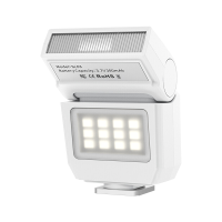ULANZI SL03 Mini cameraflitser met videolamp, GN8 6500K Speedlite flitserunit, 90° verstelbaar, 4 vermogensniveaus (1/8~1/1), enkelvoudige contactflitsschoen voor Sony/Canon/Fuji DSLR, wit