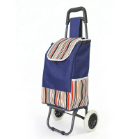 2 In 1 opvouwbare boodschappentrolley met robuust stalen frame, 30 L waterdichte Oxford tas & 25 kg draagkrachtige steekwagen, lichtgewicht boodschappenkar op stille EVA wielen met achterzak met rits voor markt & reizen