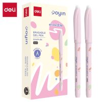 Deli uitwisbare gelpen, kantoor  en schoolbenodigdheden, 0,5 mm naaldpunt, zwart, verpakking van 12