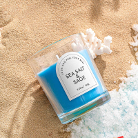 Zooly Transparante Geurkaars   Salie & Zeezout (Blauw), 140 g, 1 st.