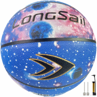 LONGSAIL Premium Basketbal van Composietleer/Microvezelleer Maat 7# Hemelsblauw Vochtabsorberend PU