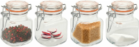 Excellent Glazen Opbergpot Set   4 stuks, 7 x 5 cm, Transparant