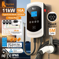 Feyree Type 2 oplader 16 A 11kW 3 fasen dynamische belastingsbalans EVSE wandlader slimme wifi app functie voor elektrische auto's