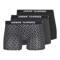 Urban Classics Boxerbroekjes 3 pack   Ondergoed/onderbroeken   AOP logo   zwart/koolgrijs   maat L