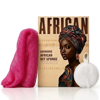 Personal Care Afrikaanse Zeefschuim Set & Gezichtsscrub met Touwtje   Willekeurige Kleur