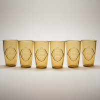 Dexam set van 6 Sintra drinkglazen van gerecycled glas   oker