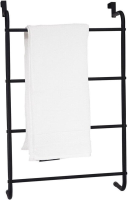 Handdoekrek Staal   Zwart, 44,5 x 15,5 x 73 cm