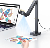 CZUR Fancy S Pro zwart 12 MP USB documentcamera voor leraren, met microfoon en ledlamp, U1080p bij 60 fps, 4K bij 15 fps, autofocus, voor lesgeven op afstand, livestreaming, webconferenties, voor Mac en Windows, nieuwjaarsaanbieding, beste cadeautips