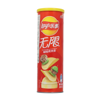 Lay’s aardappelchips (BBQ smaak) blik, 104 g