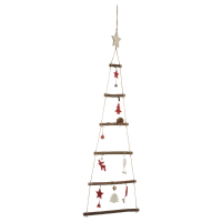 Feeric Wandgemonteerde Kerstboomdecoratie   Rood/Wit, 83 cm