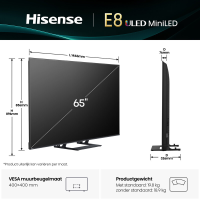 Hisense 65E8Q – 65 inch – 4K Mini LED – 144Hz Smart TV