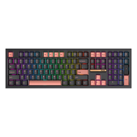 Siukie PL108W mechanisch toetsenbord met 108 toetsen, verwijderbare schakelaars, 3 modi, RGB, zwart