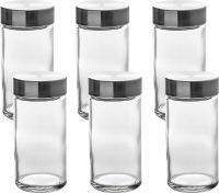 5Five Glazen Specerijenpotten Set   6 stuks, Transparant
