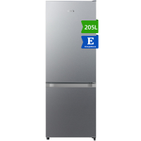 CHiQ 205 L koel vriescombinatie, zilver, low frost, 153 L koel  & 52 L vriesruimte, compacte breedte, omkeerbare deur, verstelbare voeten JR205LSE [energielabel E]
