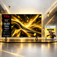 TCL 55T8C 55 inch 4K QLED 144 Hz smart tv + Marvel’s Wolverine PS5 gamebundel