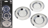 Keuken RVS Gootsteen Zeef Afvoerfilter Set   3 stuks, Zilver