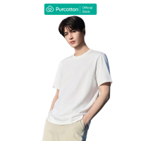 Purcotton Heren Antibacterieel T shirt met Ronde Hals   Antibacterieel & Huidvriendelijk   Veelzijdig & Basic   Dagelijks Wonen   Wit   185/104 A