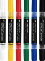 Faber Castell acryl marker set   zwarte editie, 6 standaard kleuren