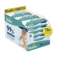 Pampers 99% Water babydoekjes 18 x 60 stuks