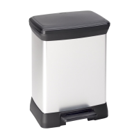Curver Decobin Duo afvalbak met scheiding   10 liter + 18 liter   Metallic   Premium opbergoplossing, Duurzaam kunststof, Moderne huisorganisatie