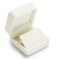 Oirlv fluwelen ringdoosje, wit opbergdoosje voor oorbellen, kettingen en armbanden, sieradenorganizer, cadeaudoosje voor aanzoek, verloving en bruiloft