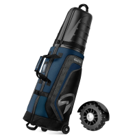 OutdoorMaster gevoerde golfclub reistas halve koffer met wielen   zwart & blauw