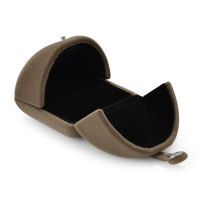 Oirlv Luxe Ringdoos Fluweel Sieradendoos Set Draagbare Opbergdoos voor Ringen Armbanden Kettingen Oorbellen Cadeaudoos   Bruin Enkele Ringdoos