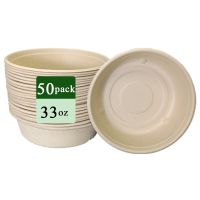 Ruibamboo wegwerpkom van bamboevezel 33oz   Set van 50 stuks