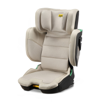 Jovikids Rober boosterstoel met hoge rugleuning en ISOFIX, 100 150 cm (3 12 jaar) in hoogte en breedte verstelbaar, opvouwbare draagbare autostoel voor op reis, i Size ECE R129 goedgekeurd (melksteen grijs)