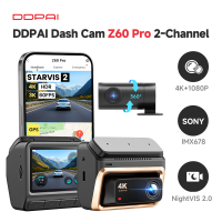 DDPAI Z60 Pro 4K dashcam 3 inch auto DVR dubbele camera voor en achter SONY STARVIS 2 IMX678 60 FPS HDR ingebouwde 32 GB eMMC AI ISP nachtzicht 5 GHz WiFi GPS ondersteuning 24 h parkeermodus   2 kanalen