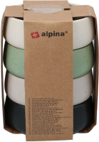 Alpina set van 4 kleine keramische kommen   9,5 cm, meerkleurig