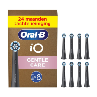 Oral B iO Gentle Care opzetborstels   zwart   8 stuks   zachte reiniging   rond ontwerp