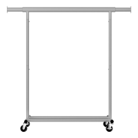JOYFURNOS Kledingroede met Wielen, Verstelbaar Kledingrek, Robuust voor Slaapkamer, Eenvoudige Montage, Draagbaar, Grijs