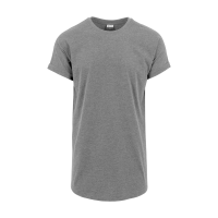 Longline Turn up T shirt antraciet XXL