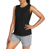 Willit dames mouwloze sportbeha/hardloop  en yogatop, sneldrogend sport T shirt, losse pasvorm, zwart, maat M, fitness en training