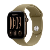 Apple Watch Series 12 GPS 46 mm Donker Brons Aluminium Kast met Olijfgroene Sportband   S/M