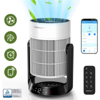 MONSGA AP200 2 in 1 luchtreiniger en luchtcirculator, H13 HEPA filter, CADR 280 m³/u, 25 dB slaapmodus, bediening via app en afstandsbediening, voor slaap  en woonkamer