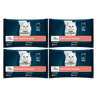 Gourmet Perle mini filets in saus rund, kip, konijn & zalm multipack 350 g * 4