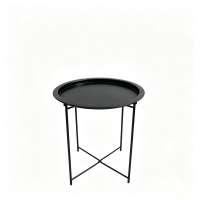 Metalen ronde kleine bijzettafel nachtkastje met afneembaar dienblad voor woonkamer, slaapkamer, buitenmeubel voor patio, kinderkamer, badkamer