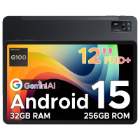 DOOGEE Tab E3+ Android 15, 12 inch FHD+ tablet met SIM kaartsleuf, octa core Helio G100, 90 Hz gaming, 32 GB+256 GB/2 TB, 8800 mAh, 7,5 mm ultradun, quad luidsprekers, gezichtsidentificatie, zwart
