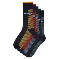 Wrangler WRA sokken cadeaudoos bruin navyblauw effen/gestreept 43 46