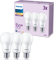 Philips LED Lamp Mat   100 W   E27   Warmwit licht   3 stuks