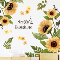 WhereHike zonnebloem muurstickers, 3D gele bloem muurstickers, gemakkelijk afpelbaar en opplakbaar behang, doe het zelf verwijderbare muurdecoratie muurschildering voor badkamer, slaapkamer, kinderkamer, tv, douchedeur en woondecoratie