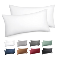 Kussensloop 80 x 80 cm, set van 2 stuks, 100% 90% katoen, hoofdkussensloop 80 x 80 cm, kussenslopen met rits, Oeko Tex, zacht, ademend en duurzaam, voor bed en bank, wit