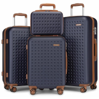 KONO Harde Kofferset met TSA slot, Lichtgewicht ABS Bagage met Beauty Case in Meerdere Maten voor Alle Reizen (Blauw)