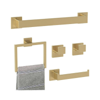 JORDAN&JUDY 5 delige gouden handdoekrekset, luxe stijl, badkamerorganizer