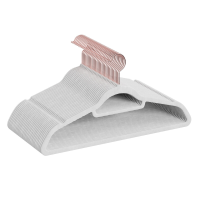 JOYFURNOS   Fluwelen Kledinghangers, Set van 30 Stuks met Zwarte Draaibare Haak, Antislip en Ruimtebesparend, voor Jas, Overhemd, Jurk, Broek, Stropdas, Wit