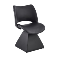URBAN MEUBLE Comfort draaistoel zwart, moderne stoel met hoge rugleuning van kunstleer, maat 54 x 48 x 84 cm