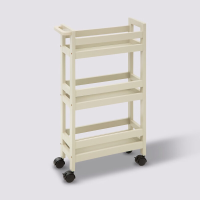 5Five Kleuren Linnen 3 laags Trolley   40 x 15 x 75 cm, mobiel met wielen